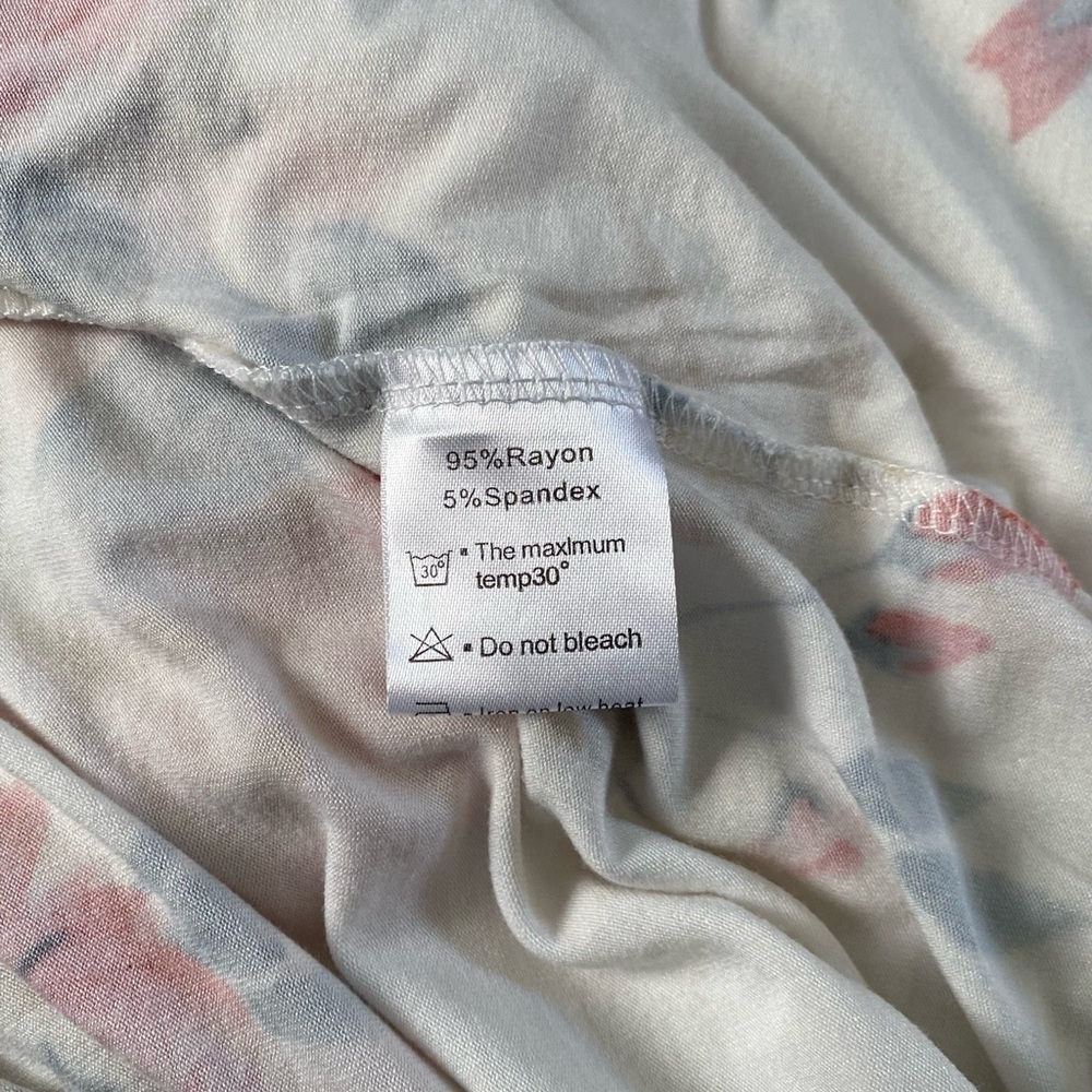 VIISHOW White Floral Short Sleeves Casual Max Dress with Pockets, Sz: Large - Picture 10 of 10